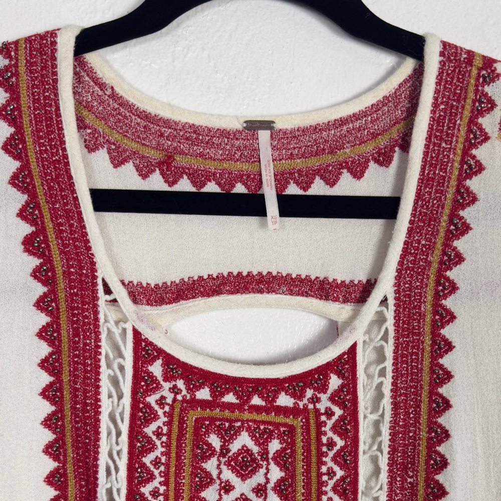 Free People Lady Luck Embroidered Tunic Boho Hippie - Picture 4 of 9